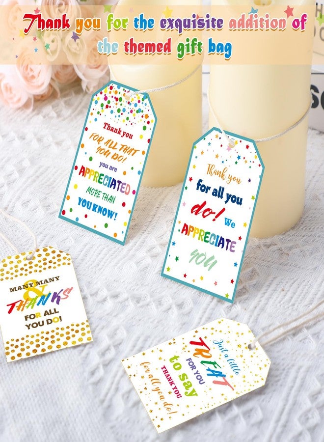 Trandraft 192 Pcs Valentines Day Appreciation Gifts Tags with String Appreciation Gift Tags for Employee Volunteer Doctor Nurse Teacher Wedding Birthday Party Favor Card Thanks for All You Do Label, 4 Styles - Image 3